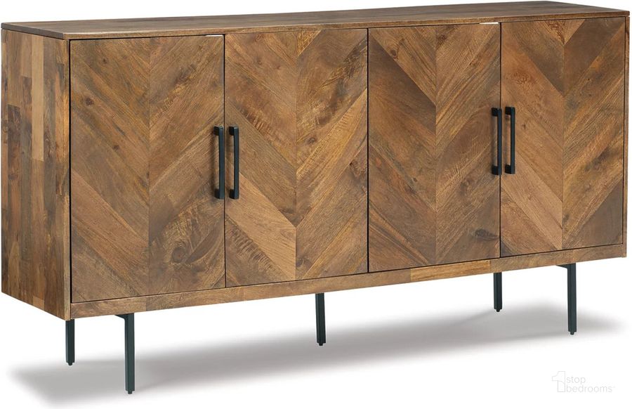 The appearance of Prattville Brown Accent Cabinet designed by Signature Design by Ashley in the modern / contemporary interior design. This brown piece of furniture  was selected by 1StopBedrooms from Prattville Collection to add a touch of cosiness and style into your home. Sku: A4000308. Material: Wood. Product Type: Accent Cabinet. Image1