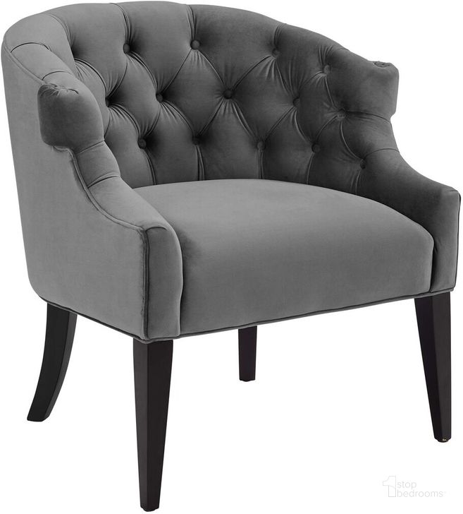 The appearance of Precept Accent Performance Velvet Armchair In Gray designed by Modway in the modern / contemporary interior design. This gray piece of furniture  was selected by 1StopBedrooms from Precept Collection to add a touch of cosiness and style into your home. Sku: EEI-3452-GRY. Material: Wood. Product Type: Living Room Chair. Image1
