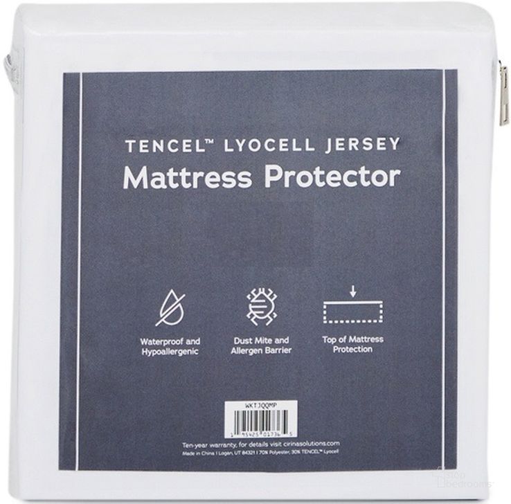 The appearance of Premier Tencel Lyocell Mattress Protector WKTJKKMP designed by Malouf in the modern / contemporary interior design. This white piece of furniture  was selected by 1StopBedrooms from Lyocell Collection to add a touch of cosiness and style into your home. Sku: WKTJKKMP. Product Type: Mattress Protector. Image1