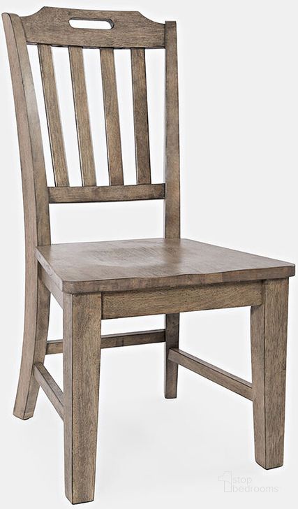 The appearance of Prescott Park Modern Contemporary Solid Wood Slatback Handle Dining Chair (Set Of 2) designed by Jofran in the transitional interior design. This taupe piece of furniture  was selected by 1StopBedrooms from Prescott Park Collection to add a touch of cosiness and style into your home. Sku: 1936-410KD. Product Type: Dining Chair. Material: Rubberwood. Image1