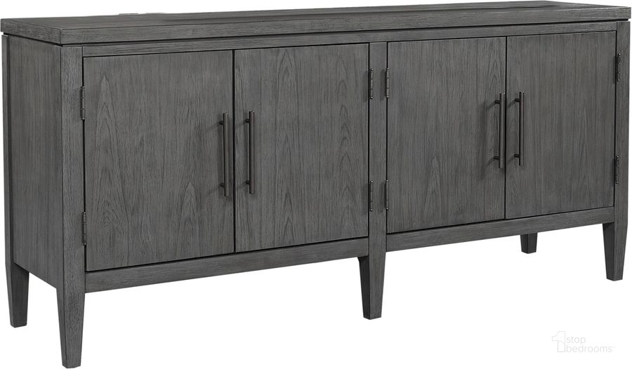 The appearance of Preston 65 Inch Console In Grey designed by Aspenhome in the modern / contemporary interior design. This grey piece of furniture  was selected by 1StopBedrooms from Preston Collection to add a touch of cosiness and style into your home. Sku: I597-264. Material: Wood. Product Type: TV Console. Image1