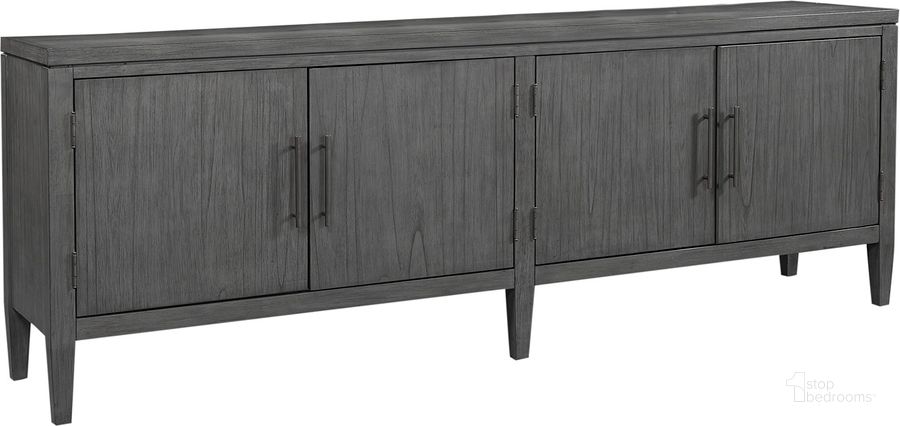 The appearance of Preston 85 Inch Console In Grey designed by Aspenhome in the modern / contemporary interior design. This grey piece of furniture  was selected by 1StopBedrooms from Preston Collection to add a touch of cosiness and style into your home. Sku: I597-284. Material: Wood. Product Type: TV Console. Image1