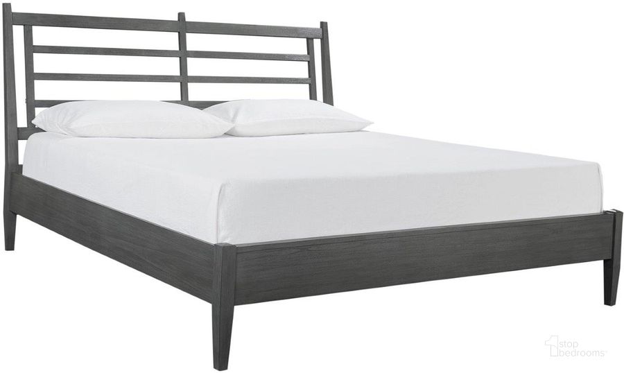 The appearance of Preston California King Slat Bed In Grey designed by Aspenhome in the modern / contemporary interior design. This grey piece of furniture  was selected by 1StopBedrooms from Preston Collection to add a touch of cosiness and style into your home. Sku: I597-404P;I597-404;I597-410;I597-407. Bed Type: Platform Bed. Material: Wood. Product Type: Platform Bed. Bed Size: California King. Image1