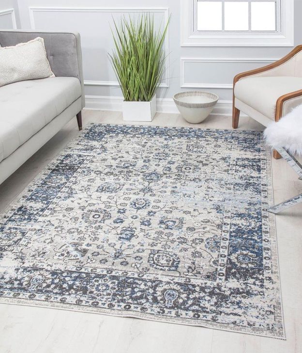The appearance of Preston PS45B Atlantic Azure Transitional Vintage White 8' x 10' Area Rug designed by Rugs America in the transitional interior design. This white piece of furniture  was selected by 1StopBedrooms from Preston Collection to add a touch of cosiness and style into your home. Sku: RA30173. Material: Polypropylene. Product Type: Area Rugs. Image1