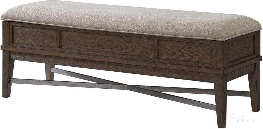 The appearance of Preston Weathered Vintage Oak 52 Inch Storage Bench designed by Intercon in the transitional interior design. This brown piece of furniture  was selected by 1StopBedrooms from Preston Collection to add a touch of cosiness and style into your home. Sku: PN-BR-3552B-WVO-C. Product Type: Dining Bench. Image1
