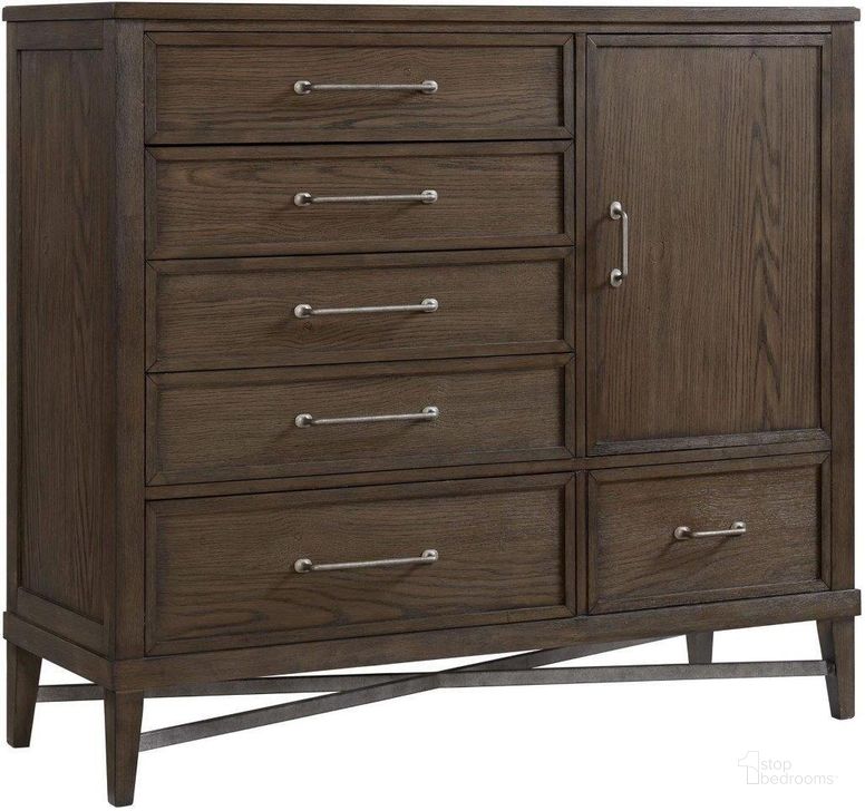 The appearance of Preston Weathered Vintage Oak 6 Drawer Gentlemans Chest designed by Intercon in the transitional interior design. This brown piece of furniture  was selected by 1StopBedrooms from Preston Collection to add a touch of cosiness and style into your home. Sku: PN-BR-3506GC-WVO-C. Product Type: Chest. Image1