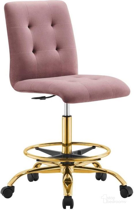The appearance of Prim Armless Performance Velvet Drafting Chair In Gold Dusty Rose designed by Modway in the modern / contemporary interior design. This gold dusty rose piece of furniture  was selected by 1StopBedrooms from Prim Collection to add a touch of cosiness and style into your home. Sku: EEI-4977-GLD-DUS. Material: Wood. Product Type: Office Chair. Image1