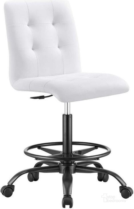 The appearance of Prim Armless Vegan Leather Drafting Chair In Black White designed by Modway in the modern / contemporary interior design. This black white piece of furniture  was selected by 1StopBedrooms from Prim Collection to add a touch of cosiness and style into your home. Sku: EEI-4979-BLK-WHI. Material: Wood. Product Type: Office Chair. Image1