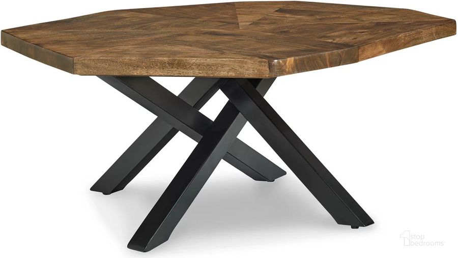 The appearance of Prince George Brown/Black Coffee and Cocktail Table designed by Atelier Home in the modern / contemporary interior design. This brown/black piece of furniture  was selected by 1StopBedrooms from Prince George Collection to add a touch of cosiness and style into your home. Sku: T806-8. Material: Wood. Product Type: Cocktail Table. Image1