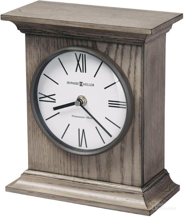 The appearance of Priscilla Mantel Clock In Grey designed by Howard Miller in the modern / contemporary interior design. This brown piece of furniture  was selected by 1StopBedrooms from Priscilla Collection to add a touch of cosiness and style into your home. Sku: 635246. Product Type: Clock. Image1