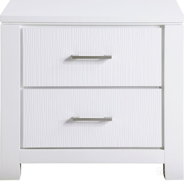 The appearance of Prism Night Stands In White designed by Homelegance in the modern / contemporary interior design. This white piece of furniture  was selected by 1StopBedrooms from Prism Collection to add a touch of cosiness and style into your home. Sku: 1486-4. Product Type: Nightstand. Image1