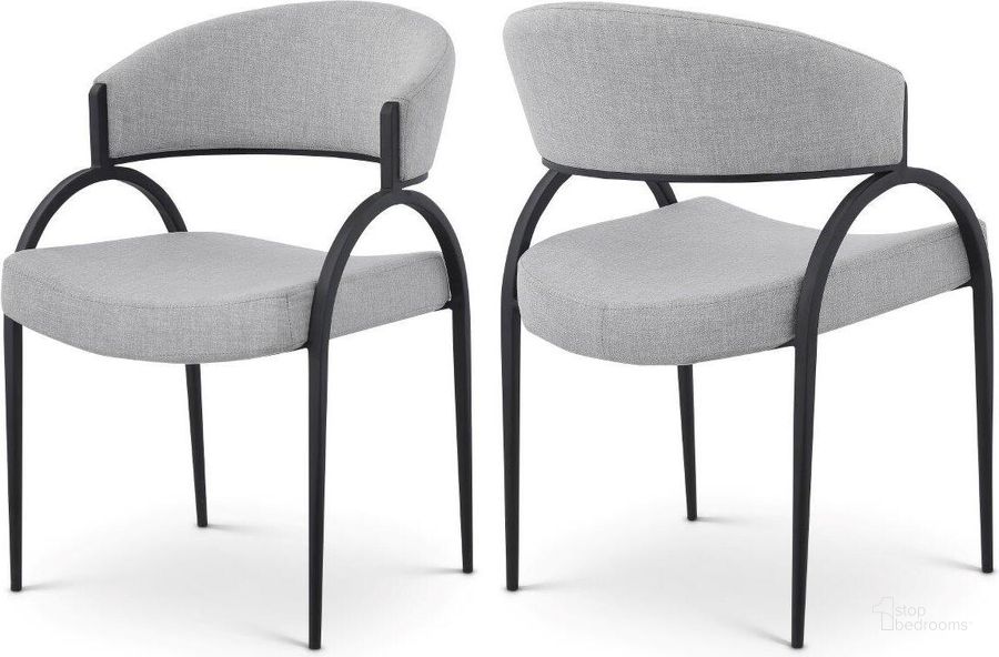 The appearance of Privet Grey Dining Chair Set of 2 931Grey-C designed by Meridian in the modern / contemporary interior design. This grey piece of furniture  was selected by 1StopBedrooms from Privet Collection to add a touch of cosiness and style into your home. Sku: 931Grey-C. Product Type: Dining Chair. Material: Iron. Image1