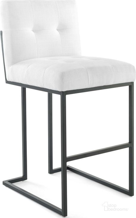 The appearance of Privy Black and White Black Stainless Steel Upholstered Fabric Bar Stool designed by Modway in the modern / contemporary interior design. This black and white piece of furniture  was selected by 1StopBedrooms from Privy Collection to add a touch of cosiness and style into your home. Sku: EEI-3857-BLK-WHI. Material: Wood. Product Type: Barstool. Image1