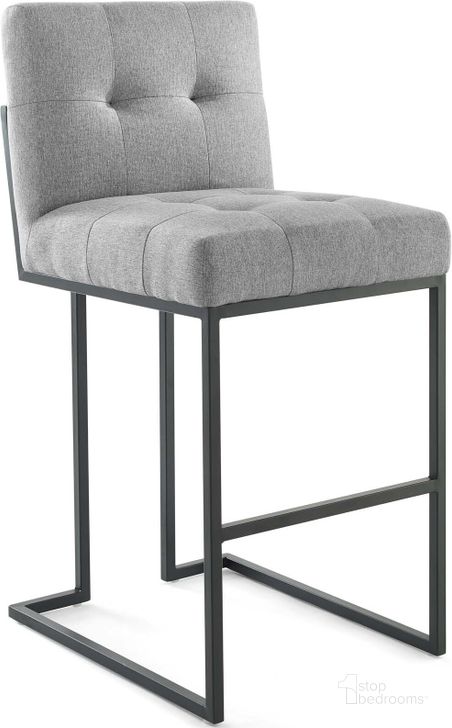The appearance of Privy Black Light Gray Black Stainless Steel Upholstered Fabric Bar Stool designed by Modway in the modern / contemporary interior design. This black light gray piece of furniture  was selected by 1StopBedrooms from Privy Collection to add a touch of cosiness and style into your home. Sku: EEI-3857-BLK-LGR. Material: Wood. Product Type: Barstool. Image1