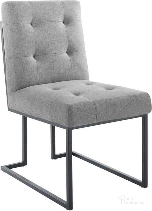 The appearance of Privy Black Light Gray Black Stainless Steel Upholstered Fabric Dining Chair designed by Modway in the modern / contemporary interior design. This black light gray piece of furniture  was selected by 1StopBedrooms from Privy Collection to add a touch of cosiness and style into your home. Sku: EEI-3745-BLK-LGR. Material: Wood. Product Type: Dining Chair. Image1