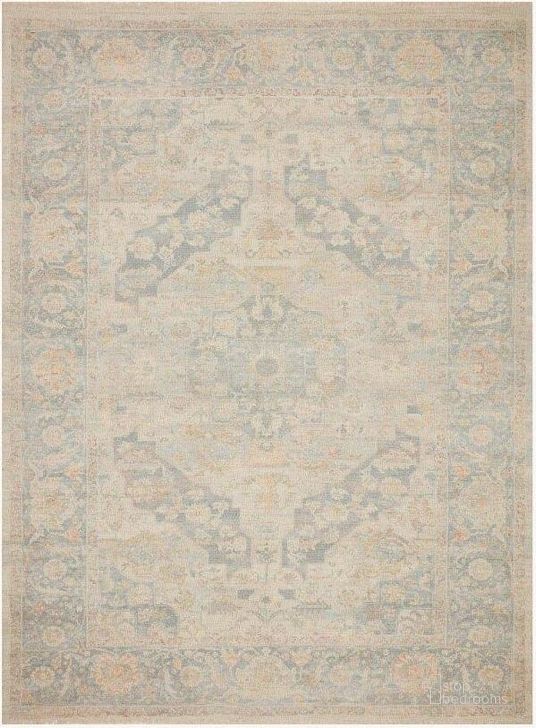 The appearance of Priya Bone/Bluestone Rug PRIYPRY-08BOZV160S designed by Loloi Rugs in the transitional interior design. This bone and bluestone piece of furniture  was selected by 1StopBedrooms from Priya Collection to add a touch of cosiness and style into your home. Sku: PRIYPRY-08BOZV160S. Product Type: Rug. Material: Cotton. Image1
