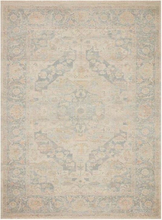 The appearance of Priya Bone/Bluestone Rug PRIYPRY-08BOZV7999 designed by Loloi Rugs in the transitional interior design. This bone and bluestone piece of furniture  was selected by 1StopBedrooms from Priya Collection to add a touch of cosiness and style into your home. Sku: PRIYPRY-08BOZV7999. Product Type: Rug. Material: Cotton. Image1
