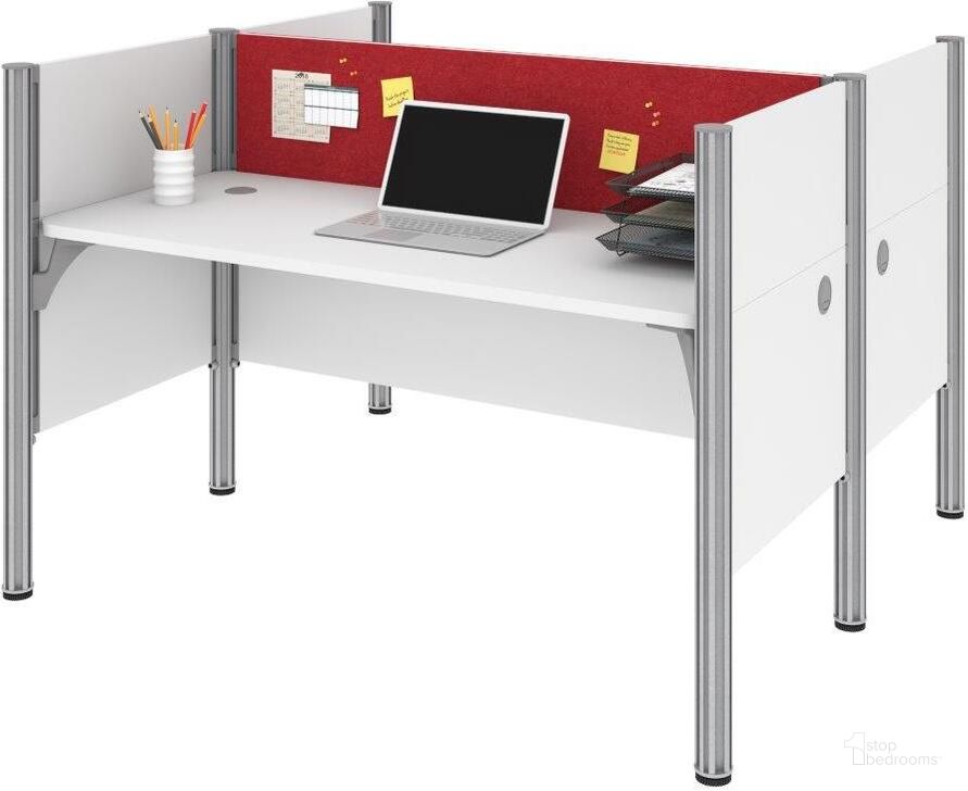 The appearance of Bestar Pro-Biz Office Cubicles With Red Tack Boards And Low Privacy Panels In White designed by Bestar in the modern / contemporary interior design. This white piece of furniture  was selected by 1StopBedrooms from Pro-Biz Collection to add a touch of cosiness and style into your home. Sku: 100870CR-17. Material: Wood. Product Type: Work Station. Image1