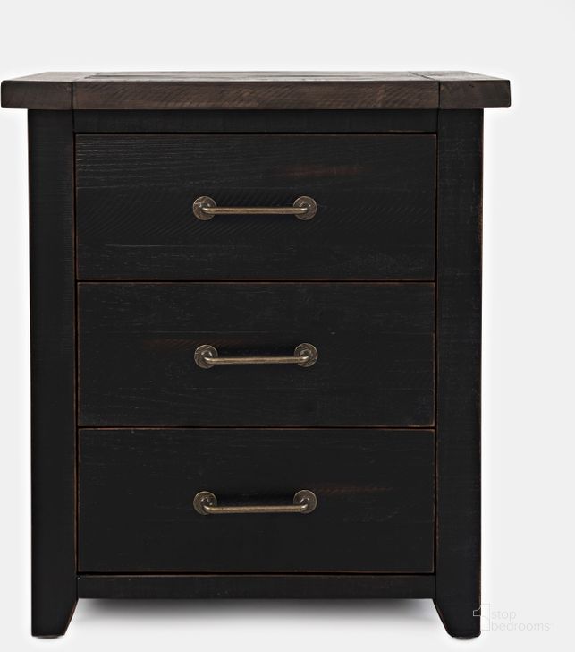 The appearance of Madison County Power Nightstand Vintage Black designed by Jofran in the modern / contemporary interior design. This vintage black piece of furniture  was selected by 1StopBedrooms from Madison County Collection to add a touch of cosiness and style into your home. Sku: 1702B-90. Material: Wood. Product Type: Nightstand. Image1