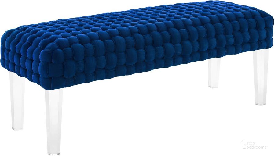 The appearance of Prologue Woven Performance Velvet Ottoman In Navy designed by Modway in the modern / contemporary interior design. This navy piece of furniture  was selected by 1StopBedrooms from Prologue Collection to add a touch of cosiness and style into your home. Sku: EEI-5037-NAV. Material: Wood. Product Type: Ottoman. Image1