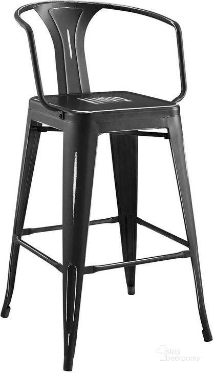 The appearance of Promenade Bar Stool In Black designed by Modway in the modern / contemporary interior design. This black piece of furniture  was selected by 1StopBedrooms from Promenade Collection to add a touch of cosiness and style into your home. Sku: EEI-2817-BLK. Material: Metal. Product Type: Barstool. Image1