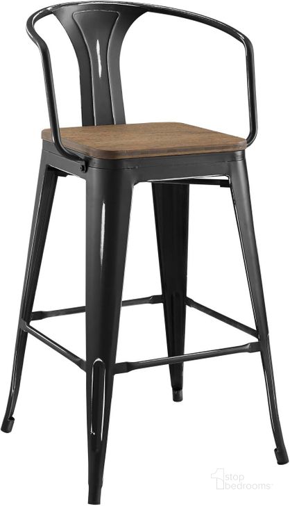 The appearance of Promenade Black Bar Stool EEI-2818-BLK designed by Modway in the modern / contemporary interior design. This black piece of furniture  was selected by 1StopBedrooms from Promenade Collection to add a touch of cosiness and style into your home. Sku: EEI-2818-BLK. Material: Metal. Product Type: Barstool. Image1