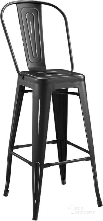The appearance of Promenade Black Metal Bar Side Stool designed by Modway in the modern / contemporary interior design. This black piece of furniture  was selected by 1StopBedrooms from Promenade Collection to add a touch of cosiness and style into your home. Sku: EEI-2815-BLK. Material: Metal. Product Type: Barstool. Image1