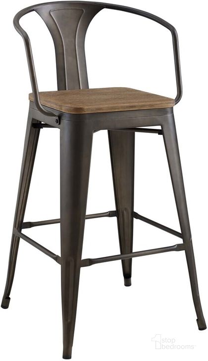 The appearance of Promenade Bar Stool In Brown designed by Modway in the modern / contemporary interior design. This brown piece of furniture  was selected by 1StopBedrooms from Promenade Collection to add a touch of cosiness and style into your home. Sku: EEI-2818-BRN. Material: Metal. Product Type: Barstool. Image1