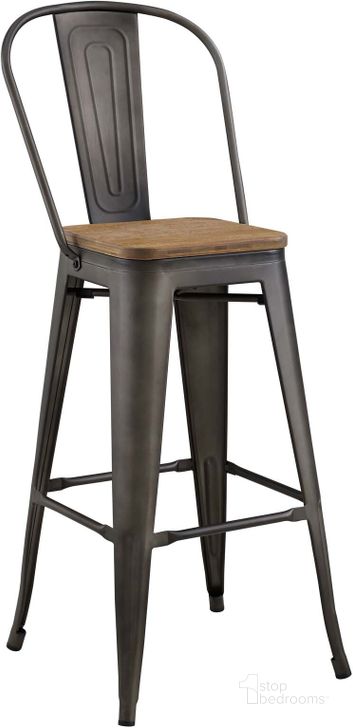 The appearance of Promenade Brown Metal Bar Stool designed by Modway in the modern / contemporary interior design. This brown piece of furniture  was selected by 1StopBedrooms from Promenade Collection to add a touch of cosiness and style into your home. Sku: EEI-2816-BRN. Material: Metal. Product Type: Barstool. Image1