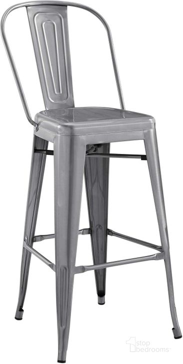 The appearance of Promenade Gunmetal Bar Side Stool designed by Modway in the modern / contemporary interior design. This gunmetal piece of furniture  was selected by 1StopBedrooms from Promenade Collection to add a touch of cosiness and style into your home. Sku: EEI-2813-GME. Material: Metal. Product Type: Barstool. Image1