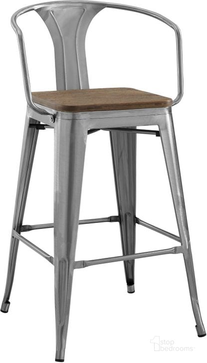 The appearance of Promenade Gunmetal Bar Stool designed by Modway in the modern / contemporary interior design. This gunmetal piece of furniture  was selected by 1StopBedrooms from Promenade Collection to add a touch of cosiness and style into your home. Sku: EEI-2818-GME. Material: Metal. Product Type: Barstool. Image1