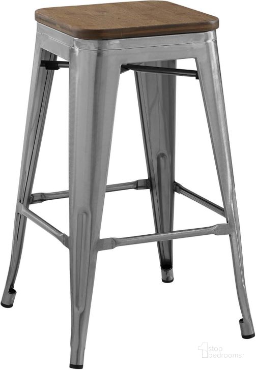 The appearance of Promenade Gunmetal Counter Stool designed by Modway in the modern / contemporary interior design. This gunmetal piece of furniture  was selected by 1StopBedrooms from Promenade Collection to add a touch of cosiness and style into your home. Sku: EEI-2820-GME. Material: Metal. Product Type: Barstool. Image1