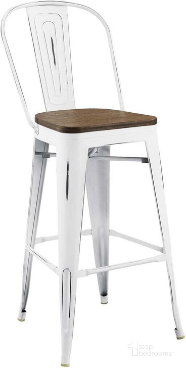 The appearance of Promenade Bar Stool In White designed by Modway in the modern / contemporary interior design. This white piece of furniture  was selected by 1StopBedrooms from Promenade Collection to add a touch of cosiness and style into your home. Sku: EEI-2814-WHI. Material: Metal. Product Type: Barstool. Image1