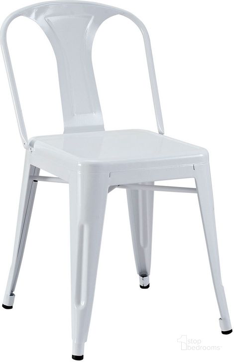 The appearance of Promenade Dining Metal Side Chair In White designed by Modway in the modern / contemporary interior design. This white piece of furniture  was selected by 1StopBedrooms from Promenade Collection to add a touch of cosiness and style into your home. Sku: EEI-266-WHI. Material: Metal. Product Type: Side Chair. Image1