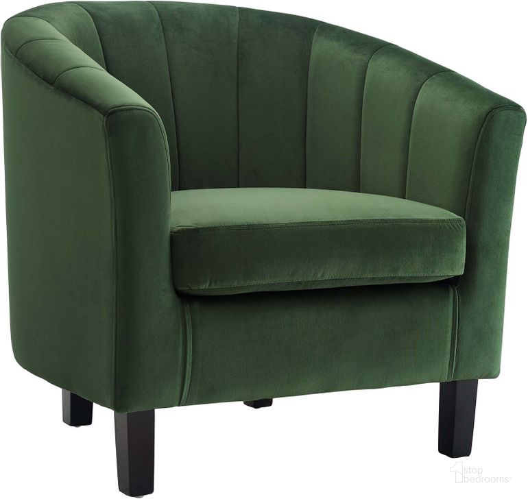 The appearance of Prospect Emerald Channel Tufted Performance Velvet Arm Chair designed by Modway in the modern / contemporary interior design. This emerald piece of furniture  was selected by 1StopBedrooms from Prospect Collection to add a touch of cosiness and style into your home. Sku: EEI-3188-EME. Product Type: Living Room Chair. Material: Pine. Image1