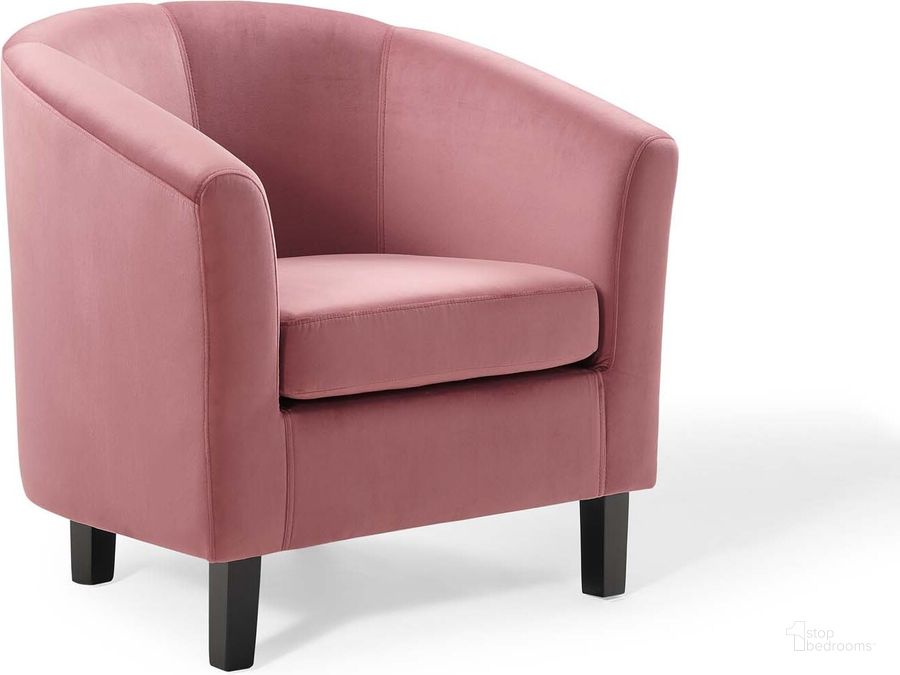 The appearance of Prospect Performance Velvet Armchair EEI-4137-DUS designed by Modway in the modern / contemporary interior design. This dusty rose piece of furniture  was selected by 1StopBedrooms from Prospect Collection to add a touch of cosiness and style into your home. Sku: EEI-4137-DUS. Material: Wood. Product Type: Arm Chair. Image1