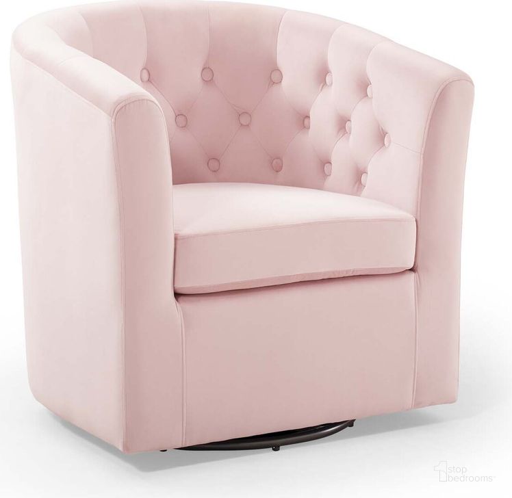 The appearance of Prospect Tufted Performance Velvet Swivel Armchair EEI-4138-PNK designed by Modway in the modern / contemporary interior design. This pink piece of furniture  was selected by 1StopBedrooms from Prospect Collection to add a touch of cosiness and style into your home. Sku: EEI-4138-PNK. Material: Wood. Product Type: Arm Chair. Image1