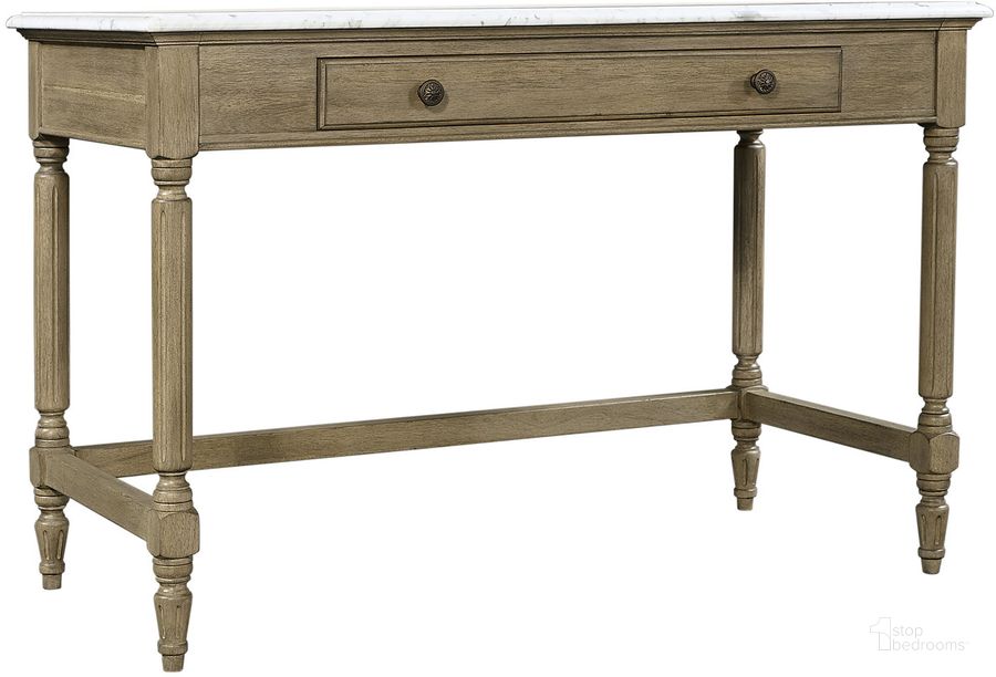 The appearance of Provence Writing Desk With Marble Top In Light Brown designed by Aspenhome in the traditional interior design. This light brown piece of furniture  was selected by 1StopBedrooms from Provence Collection to add a touch of cosiness and style into your home. Sku: I222-348WD. Material: Wood. Product Type: Writing Desk. Image1