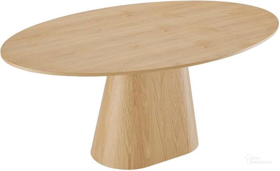 The appearance of Provision Oak 75 Inch Oval Dining Table designed by Modway in the modern / contemporary interior design. This oak piece of furniture  was selected by 1StopBedrooms from Provision Collection to add a touch of cosiness and style into your home. Sku: EEI-6066-OAK-SET. Table Base Style: Pedestal. Table Top Shape: Oval. Product Type: Dining Table. Material: MDF. Size: 75". Image1