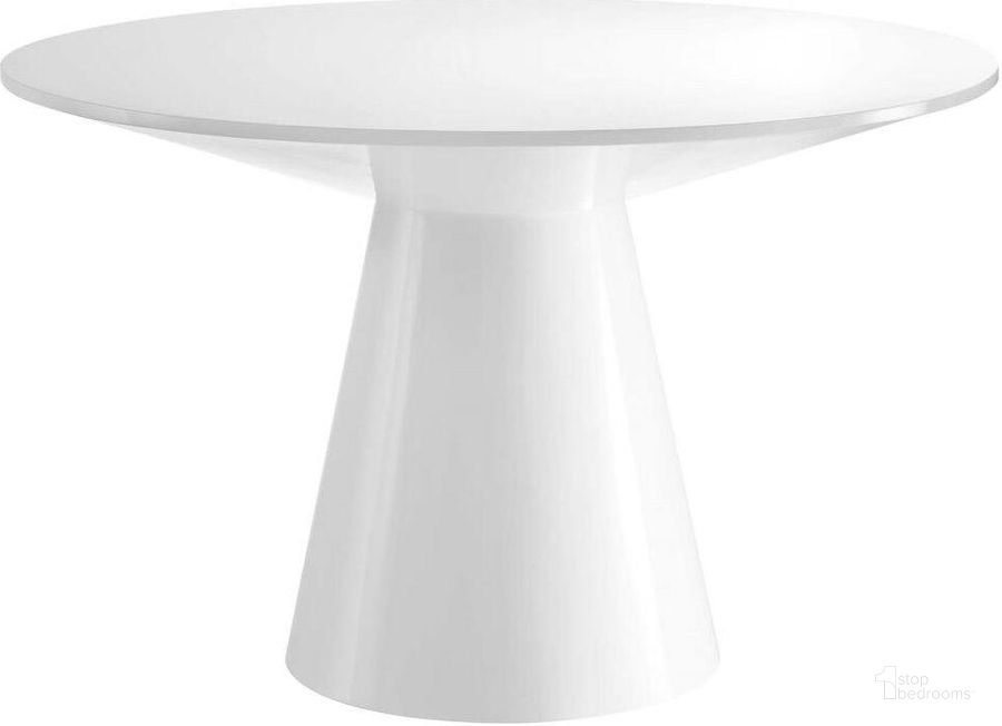 The appearance of Provision White 47 Inch Round Dining Table designed by Modway in the modern / contemporary interior design. This white piece of furniture  was selected by 1StopBedrooms from Provision Collection to add a touch of cosiness and style into your home. Sku: EEI-6101-WHI. Table Base Style: Pedestal. Table Top Shape: Round. Product Type: Dining Table. Material: MDF. Size: 47". Image1