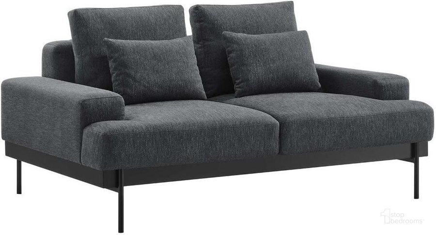 The appearance of Proximity Charcoal Upholstered Fabric Loveseat designed by Modway in the modern / contemporary interior design. This charcoal piece of furniture  was selected by 1StopBedrooms from Proximity Collection to add a touch of cosiness and style into your home. Sku: EEI-6215-CHA. Material: Wood. Product Type: Loveseat. Image1