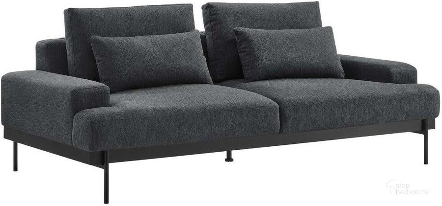 The appearance of Proximity Charcoal Upholstered Fabric Sofa designed by Modway in the modern / contemporary interior design. This charcoal piece of furniture  was selected by 1StopBedrooms from Proximity Collection to add a touch of cosiness and style into your home. Sku: EEI-6214-CHA. Material: Wood. Product Type: Sofa. Image1