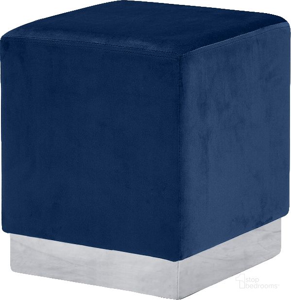 The appearance of Pugwash Navy Velvet Ottoman 0qb2337495 designed by Furnique in the modern / contemporary interior design. This navy velvet piece of furniture  was selected by 1StopBedrooms from Pugwash Collection to add a touch of cosiness and style into your home. Sku: 135Navy. Product Type: Vanity Stool. Image1