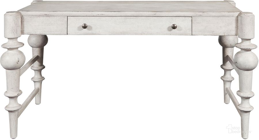 The appearance of Pulaski Accents Farmhouse Writing Desk With Storage Drawer In Gray designed by Pulaski in the country / farmhouse interior design. This gray piece of furniture  was selected by 1StopBedrooms from Pulaski Accents Collection to add a touch of cosiness and style into your home. Sku: P301658. Product Type: Writing Desk. Material: MDF. Image1
