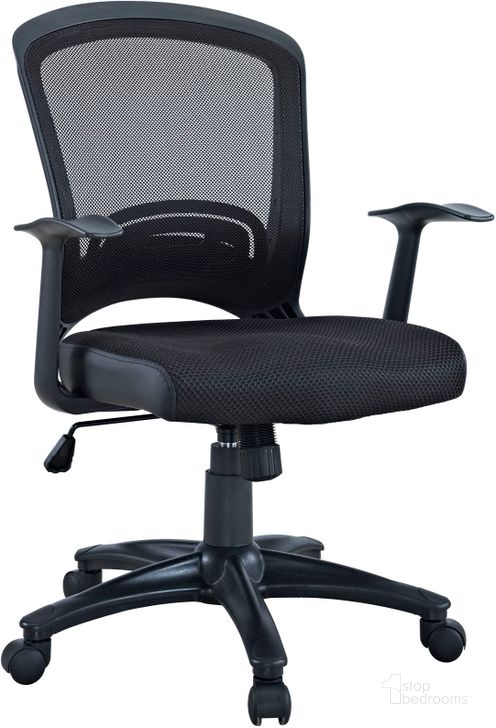 The appearance of Pulse Black Mesh Office Chair EEI-758-BLK designed by Modway in the modern / contemporary interior design. This black piece of furniture  was selected by 1StopBedrooms from Pulse Collection to add a touch of cosiness and style into your home. Sku: EEI-758-BLK. Product Type: Office Chair. Material: Iron. Image1
