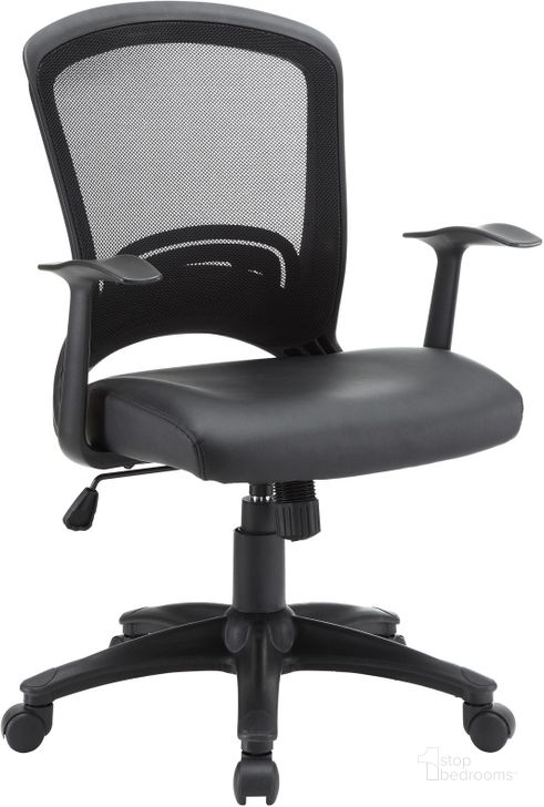 The appearance of Pulse Black Vinyl Office Chair EEI-756-BLK designed by Modway in the modern / contemporary interior design. This black piece of furniture  was selected by 1StopBedrooms from Pulse Collection to add a touch of cosiness and style into your home. Sku: EEI-756-BLK. Product Type: Office Chair. Material: Nylon. Image1
