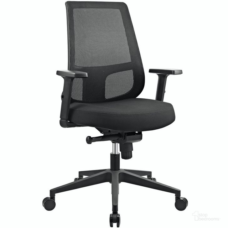 The appearance of Pump Office Chair In Black designed by Modway in the  interior design. This black piece of furniture  was selected by 1StopBedrooms from Pump Collection to add a touch of cosiness and style into your home. Sku: EEI-2215-BLK. Material: Polyester. Product Type: Office Chair. Image1