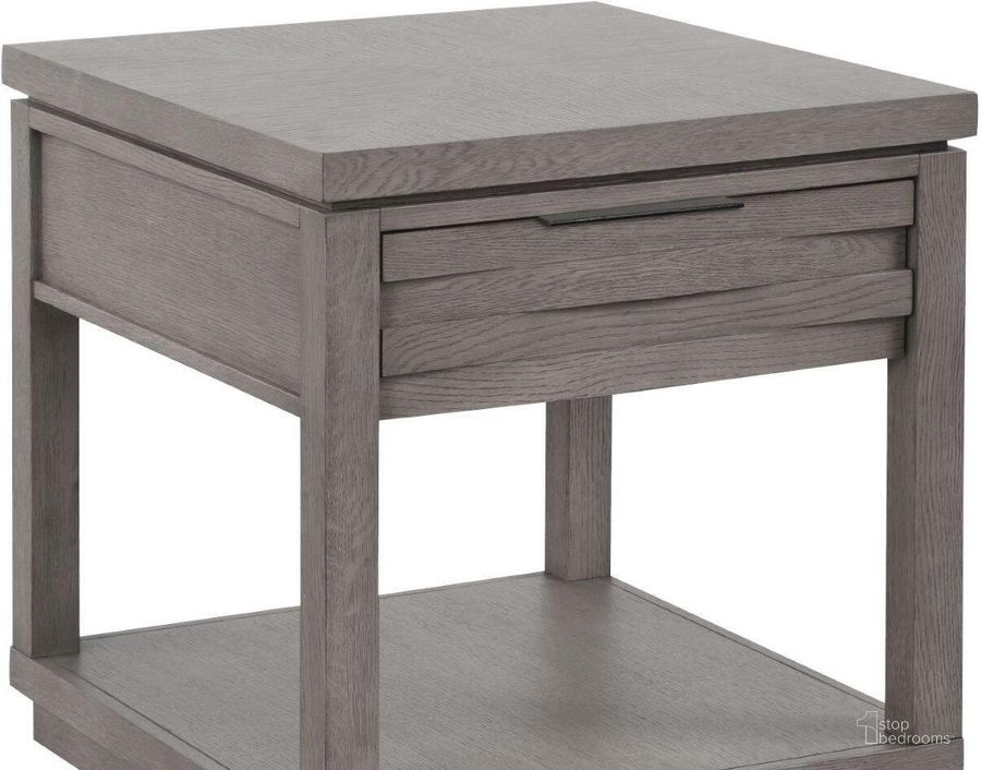 The appearance of Pure Modern Soft Moonstone End Table designed by Parker House in the transitional interior design. This gray piece of furniture  was selected by 1StopBedrooms from Pure Modern Collection to add a touch of cosiness and style into your home. Sku: PUR#02A. Product Type: End Table. Image1