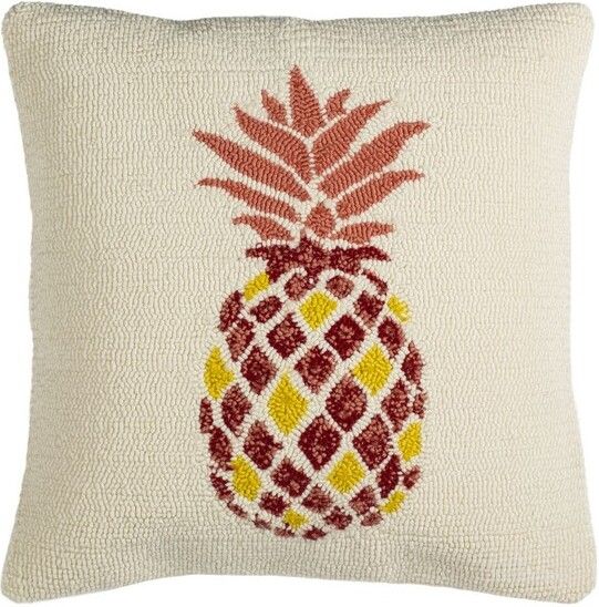 The appearance of Pure Pineapple Pillow PPL255A-2020 designed by Safavieh in the coastal interior design. This white and red piece of furniture  was selected by 1StopBedrooms from Pure Collection to add a touch of cosiness and style into your home. Sku: PPL255A-2020. Product Type: Pillows and Throw. Image1