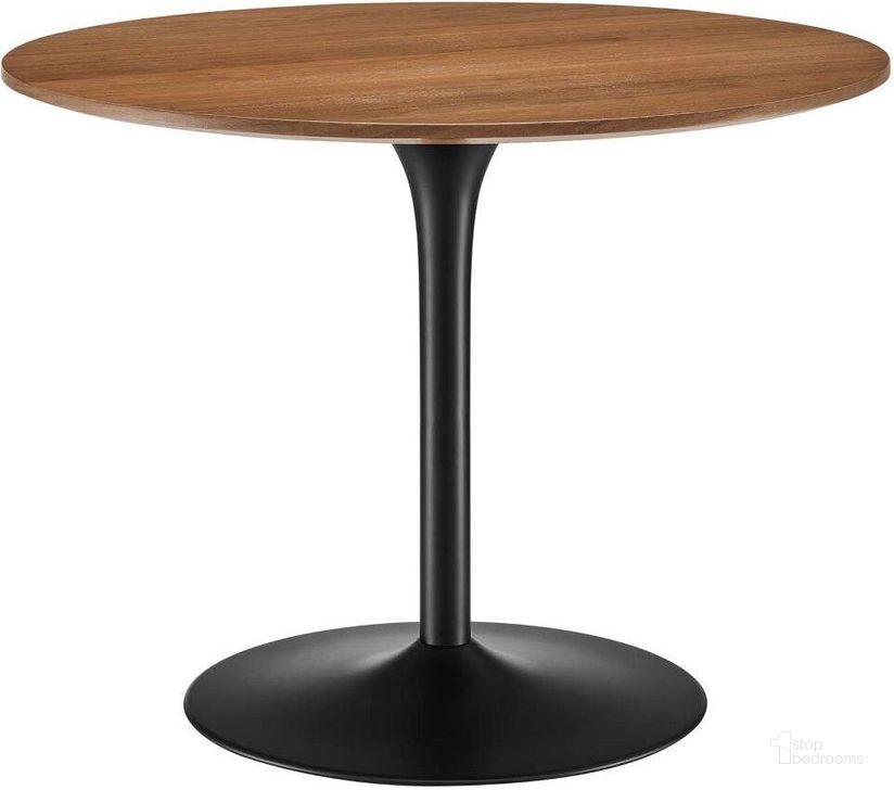 The appearance of Pursuit 40 Inch Dining Table In Walnut Black designed by Modway in the modern / contemporary interior design. This walnut black piece of furniture  was selected by 1StopBedrooms from Pursuit Collection to add a touch of cosiness and style into your home. Sku: EEI-6313-WAL-BLK. Table Base Style: Pedestal. Table Top Shape: Round. Product Type: Dining Table. Material: Wood Veneer. Size: 40". Image1